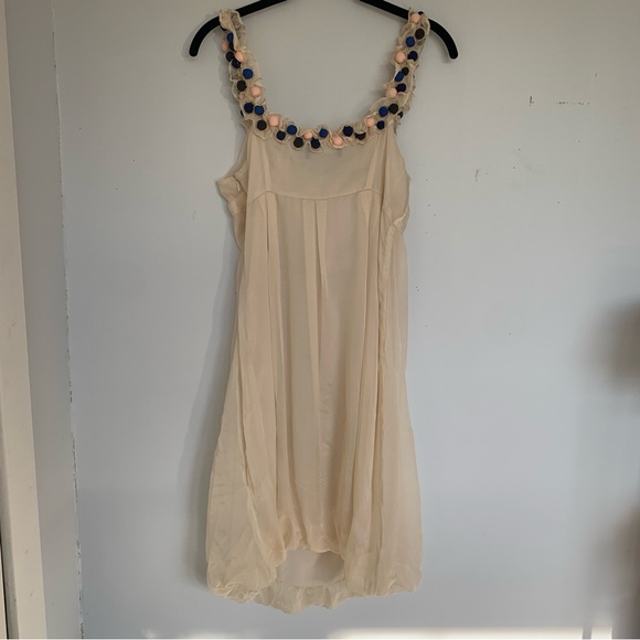 Y2K VERA MODA FLOWY BUBBLE  WHITE MINI DRESS - Picture 7 of 9